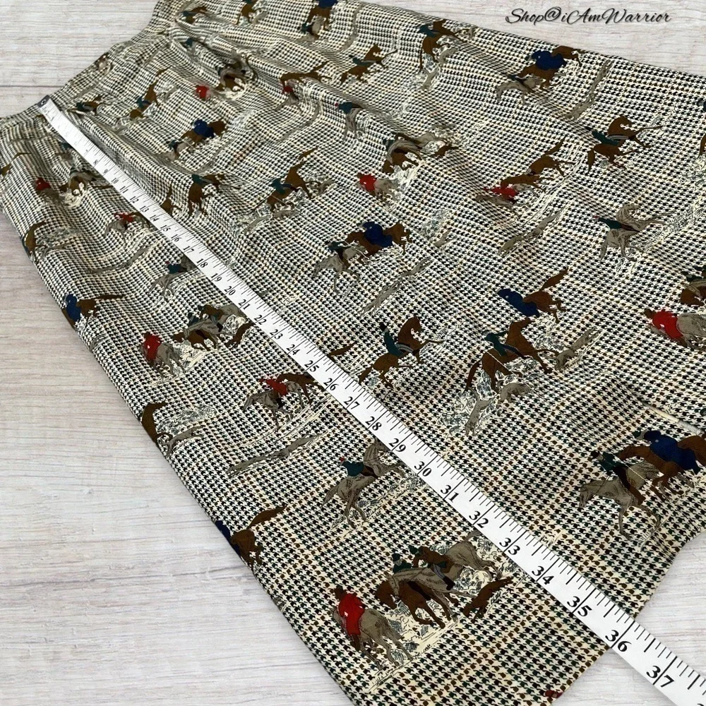 Rare vintage equestrian hunting dog button front houndstooth skirt *iamwarrior - Picture 10 of 13